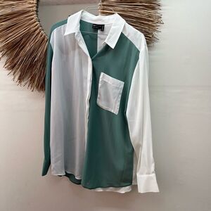 ASOS design color block button down shirt